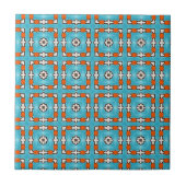 Modern Elegance Blue Orange White Azulejos Tile Fliese (Vorderseite)