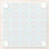 Modern Elegance Blue Orange White Azulejos Tile Glasuntersetzer (Rückseite)