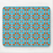 Modern Elegance Blue Orange White Azulejos Tile Mousepad (Vorne)