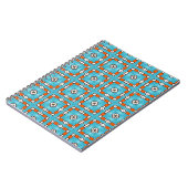 Modern Elegance Blue Orange White Azulejos Tile Notizblock (Linke Seite)