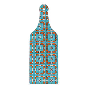 Modern Elegance Blue Orange White Azulejos Tile Schneidebrett