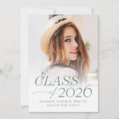 Modern Elegance Class of 2026 Photo Graduation Einladung (Vorderseite)