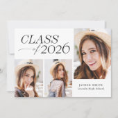 Modern Elegance Class of 2026 Photo Graduation Einladung (Vorderseite)