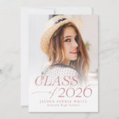 Modern Elegance Class of 2026 Photo Graduation Einladung (Vorderseite)