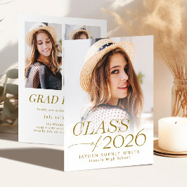 Modern Elegance Class of 2026 Photo Graduation Einladung