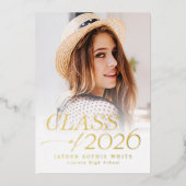 Modern Elegance Class of 2026 Photo Graduation Folieneinladung (Vorderseite)