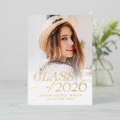 Modern Elegance Class of 2026 Photo Graduation Folieneinladung (Stehend vorne)