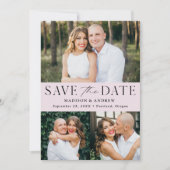 Modern Elegance Lavendel 3 Foto Save The Date (Vorderseite)