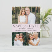 Modern Elegance Lavendel 3 Foto Save The Date (Stehend Vorderseite)