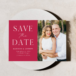Modern Elegance Magenta Foto Save The Date