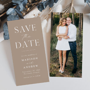 Modern Elegance Taupe Photo Save the Date