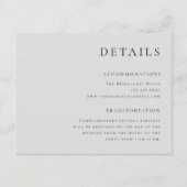 Modern Elegance Wedding Details & Accommodations Begleitkarte (Vorderseite)