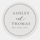 Modern Elegance Wedding  Runder Aufkleber (Vorderseite)
