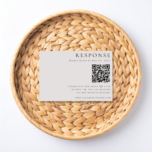 Modern Elegance WeddinRSVP QR Code Card RSVP Karte