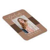 Modern | Elegant 1 Foto Grad Ankündigung Magnet (Rechte Seite)