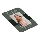 Modern | Elegant 1 Foto Grad Ankündigung Magnet (Rechte Seite)