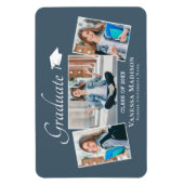 Modern | Elegant 3 Foto Grad Ankündigung Magnet (Vertikal)