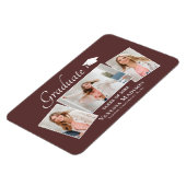 Modern | Elegant 3 Foto Grad Ankündigung Magnet (Linke Seite)