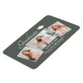 Modern | Elegant 3 Foto Grad Ankündigung Magnet (Linke Seite)