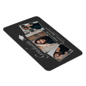 Modern | Elegant 3 Foto Grad Ankündigung Magnet (Rechte Seite)