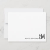 Modern Elegant 3 Monogram Initial Boho Rustic Mitteilungskarte (Vorderseite)