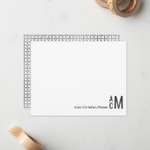 Modern Elegant 3 Monogram Initial Boho Rustic Mitteilungskarte (Vorderseite/Rückseite Beispiel)