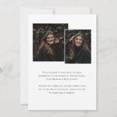 Modern Elegant 3 Photo Collage Graduation Ankündigung (Rückseite)