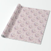 Modern Elegant "3D" Look Wedding Floral Gift Wrap Geschenkpapier (Ungerollt)