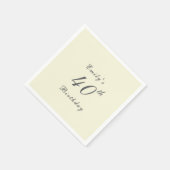 Modern Elegant 40th Birthday Party Paper Serviette (Ecke)