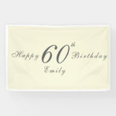 Modern Elegant 60th Birthday Party Banner (Horizontal)