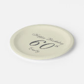 Modern Elegant 60th Birthday Party Pappteller (Schrägansicht)