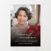 Modern Elegant 7 Photo Trifold Funeral Program Dreifach-gefaltete Programmkarte (Cover)