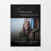 Modern Elegant 7 Photo Trifold Funeral Program Dreifach-gefaltete Programmkarte (Cover)