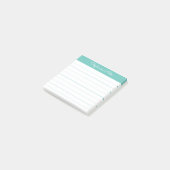 Modern Elegant Aqua Personalized Lined Post-it Klebezettel (angewinkelt)