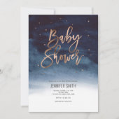 Modern, elegant, Aquarell, Babydusche Einladung (Vorderseite)