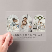 Modern Elegant Arch 3 Photo Collage Christmas Card Acryleinladungen (Insitu (Handheld))
