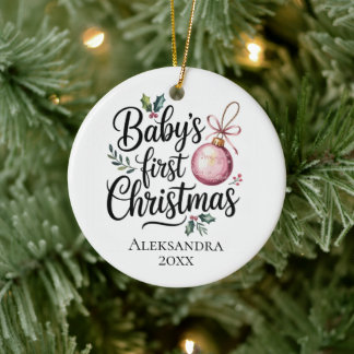 Modern Elegant Baby First Christmas Baby Gift Keramik Ornament