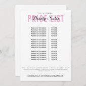 Modern Elegant Beauty Salon Price List Menükarte (Vorne/Hinten)