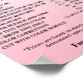 Modern Elegant Beauty Salon Price List Poster (Ecke)