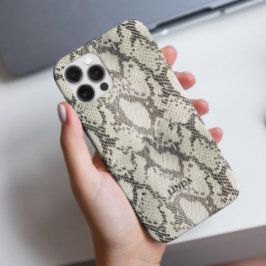Modern elegant, Beige Schlange Skin Motif iPhone 16 Pro Hülle
