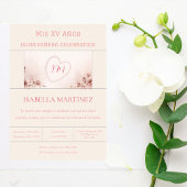 Modern Elegant Bilingual Quinceanera Birthday Einladung