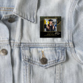 Modern Elegant Black and Gold Graduation photo Button (Beispiel)