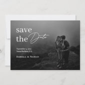 Modern Elegant Black and White Photo Wedding Save The Date (Vorderseite)