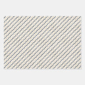 Modern Elegant Black Gold Zig Zag Chevron Geschenkpapier Set (Vorderseite)