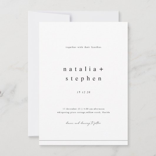 Modern Elegant Black Photo Classic Wedding Einladung (Rückseite)
