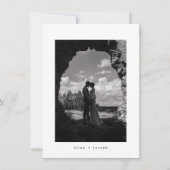 Modern Elegant Black Photo Classic Wedding Einladung (Vorderseite)