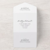 Modern Elegant Black Wedding Photo All In One Einladung (Außenbereich)