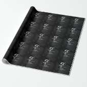 Modern Elegant Black White Fifty Fabulous Birthday Geschenkpapier (Ungerollt)
