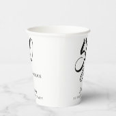 Modern Elegant Black White Fifty Fabulous Birthday Pappbecher (Rechts)