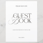 Modern Elegant Black & White Guest Book Sign (Vorderseite)